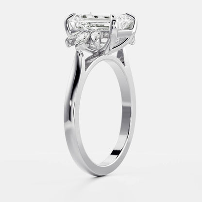 Marquise Cut Cluster Styled Lab Grown Diamond Engagement Ring