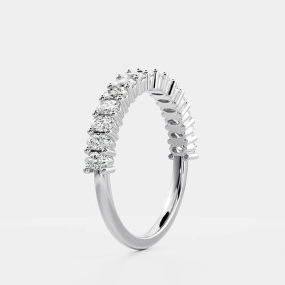 0.25 TCW Round Shaped Half Eternity Lab Grown Diamond Wedding Band