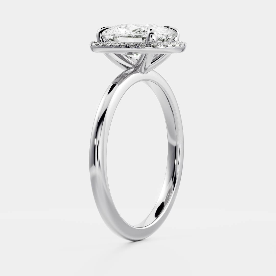 Marquise Cut Cluster Styled Lab Grown Diamond Engagement Ring