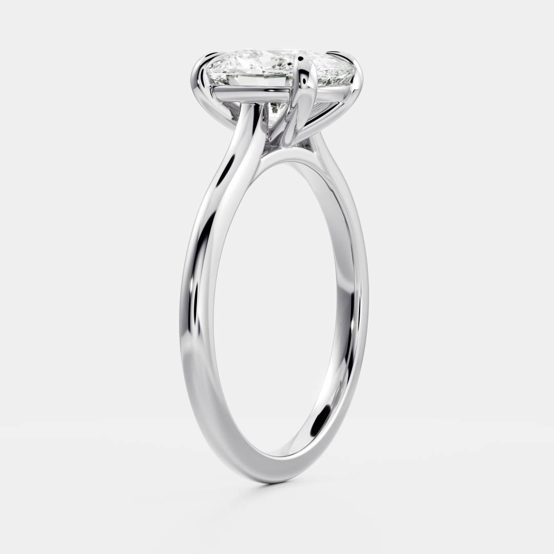 Marquise Cut Cluster Styled Lab Grown Diamond Engagement Ring