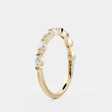 0.25 TCW Round Shaped Half Eternity Lab Grown Diamond Wedding Band