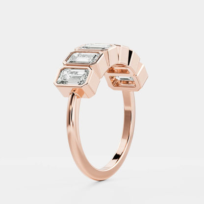 0.25 TCW Round Shaped Half Eternity Lab Grown Diamond Wedding Band