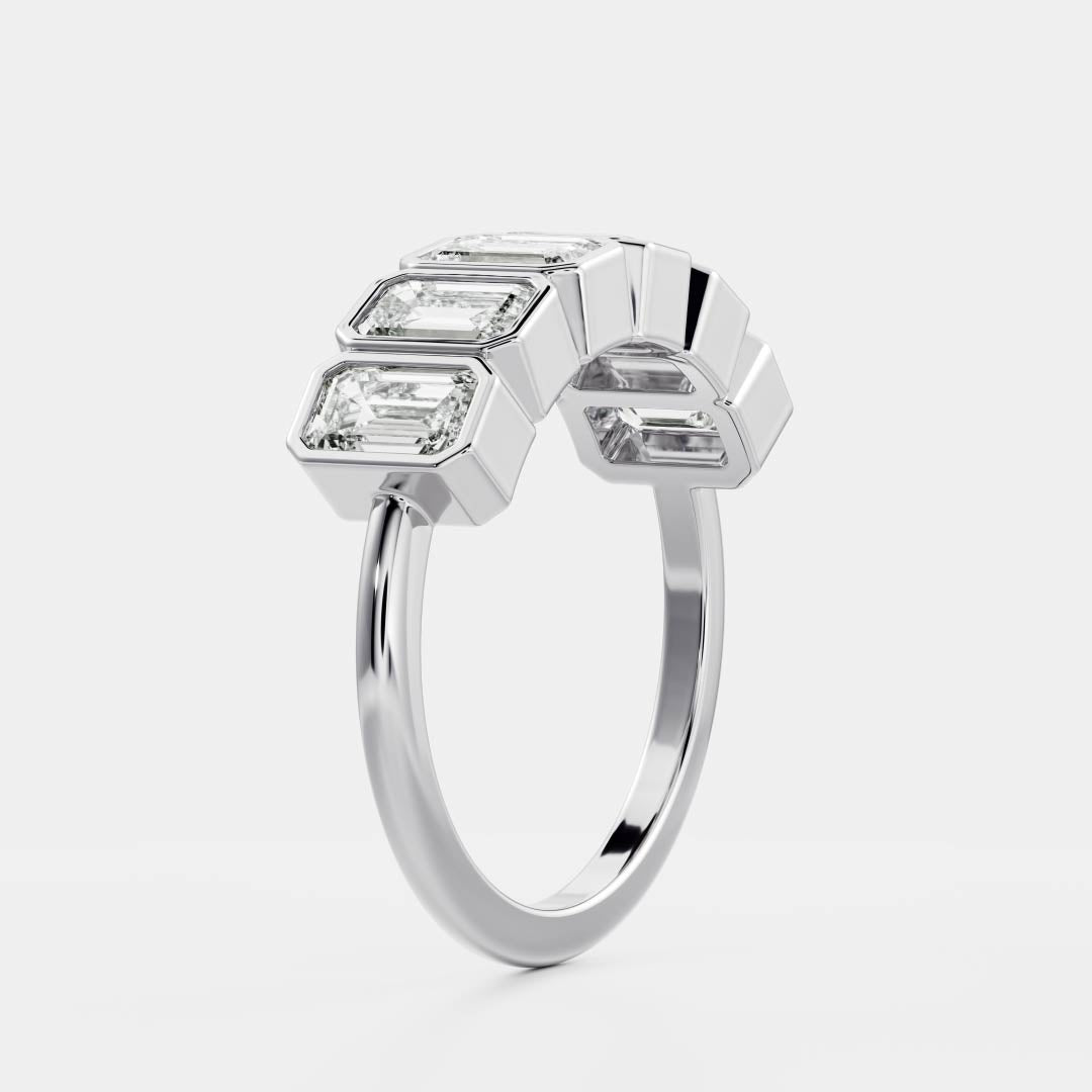 0.25 TCW Round Shaped Half Eternity Lab Grown Diamond Wedding Band