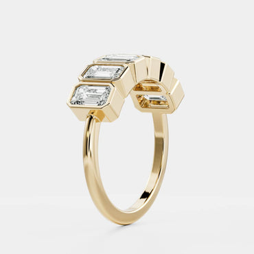 0.25 TCW Round Shaped Half Eternity Lab Grown Diamond Wedding Band