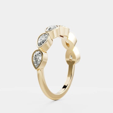 0.25 TCW Round Shaped Half Eternity Lab Grown Diamond Wedding Band