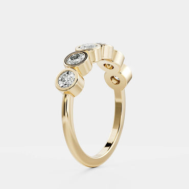 0.25 TCW Round Shaped Half Eternity Lab Grown Diamond Wedding Band