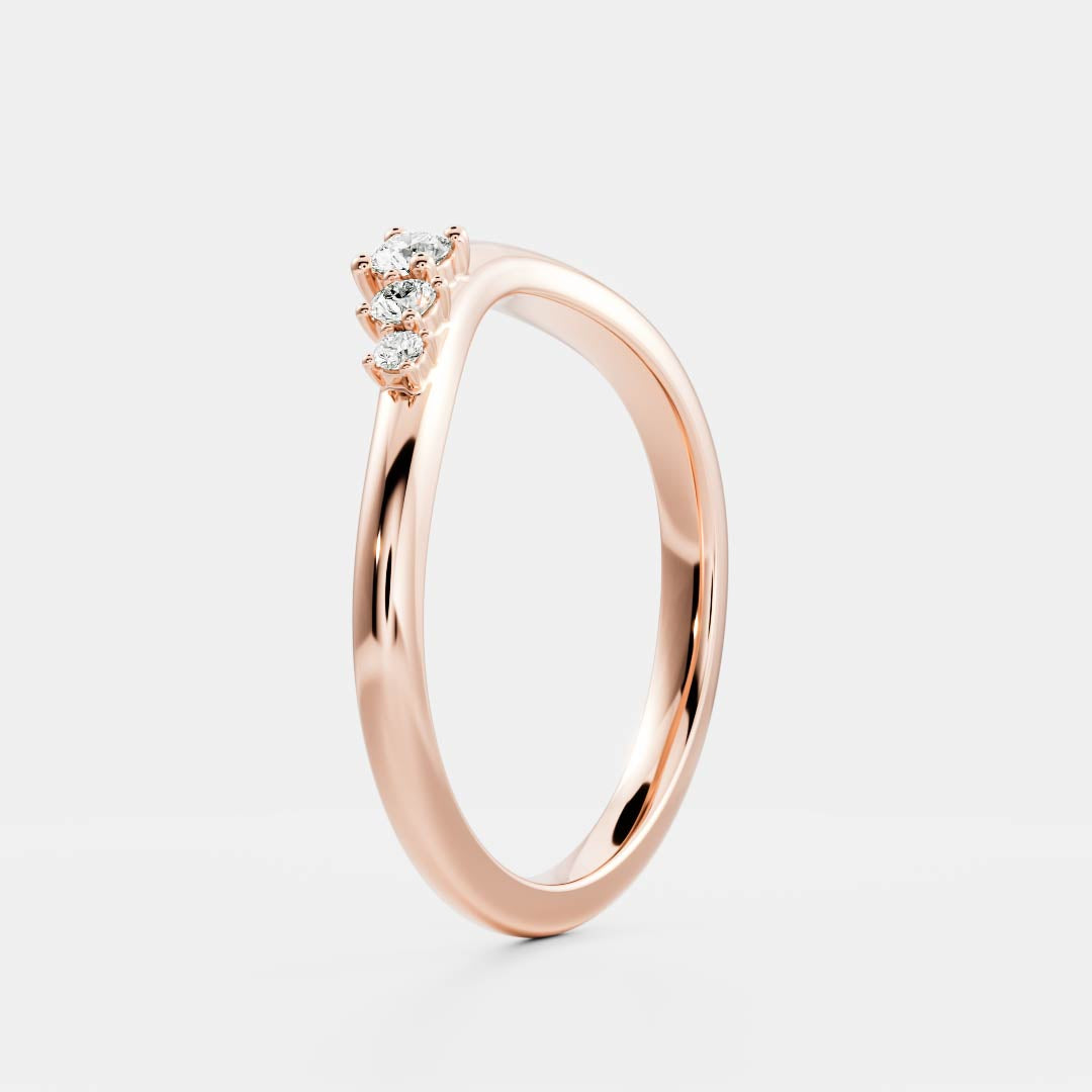 0.25 TCW Round Shaped Half Eternity Lab Grown Diamond Wedding Band