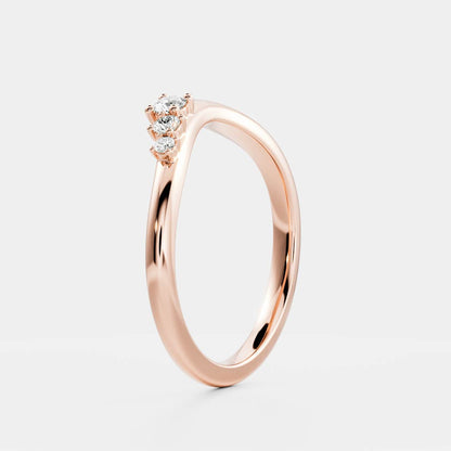 0.25 TCW Round Shaped Half Eternity Lab Grown Diamond Wedding Band