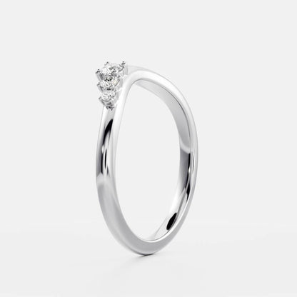 0.25 TCW Round Shaped Half Eternity Lab Grown Diamond Wedding Band