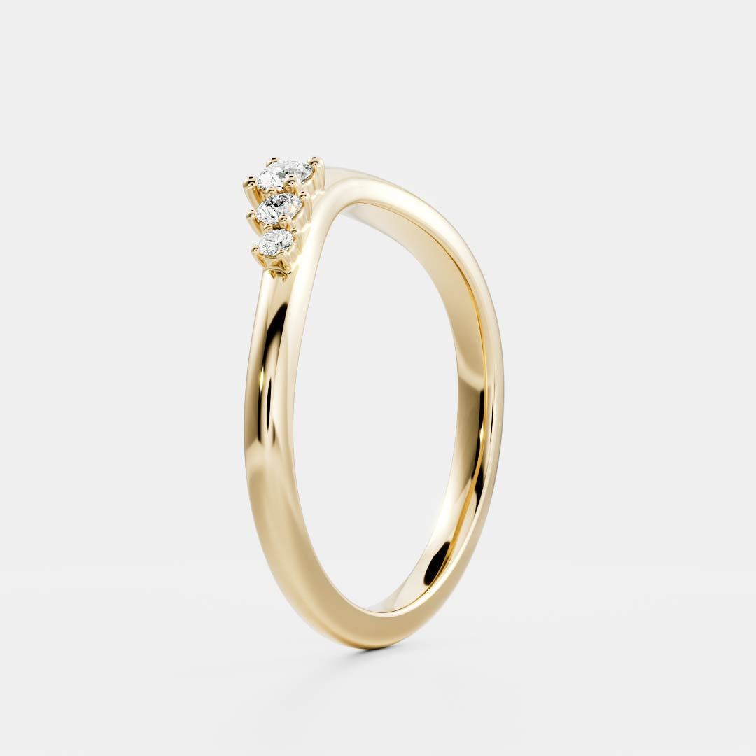 0.25 TCW Round Shaped Half Eternity Lab Grown Diamond Wedding Band