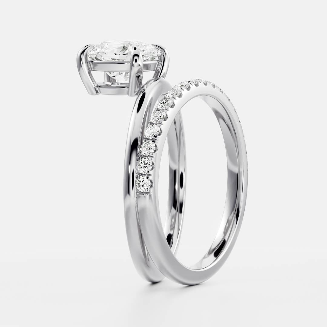 Marquise Cut Cluster Styled Lab Grown Diamond Engagement Ring