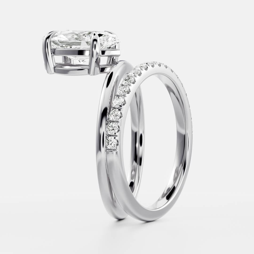 Marquise Cut Cluster Styled Lab Grown Diamond Engagement Ring