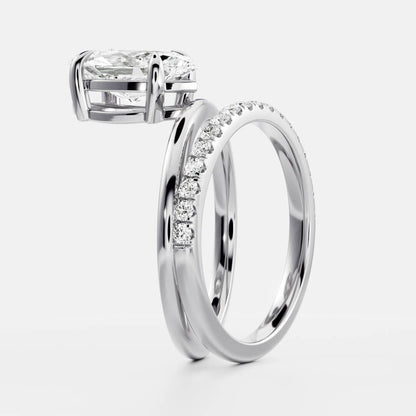 Marquise Cut Cluster Styled Lab Grown Diamond Engagement Ring