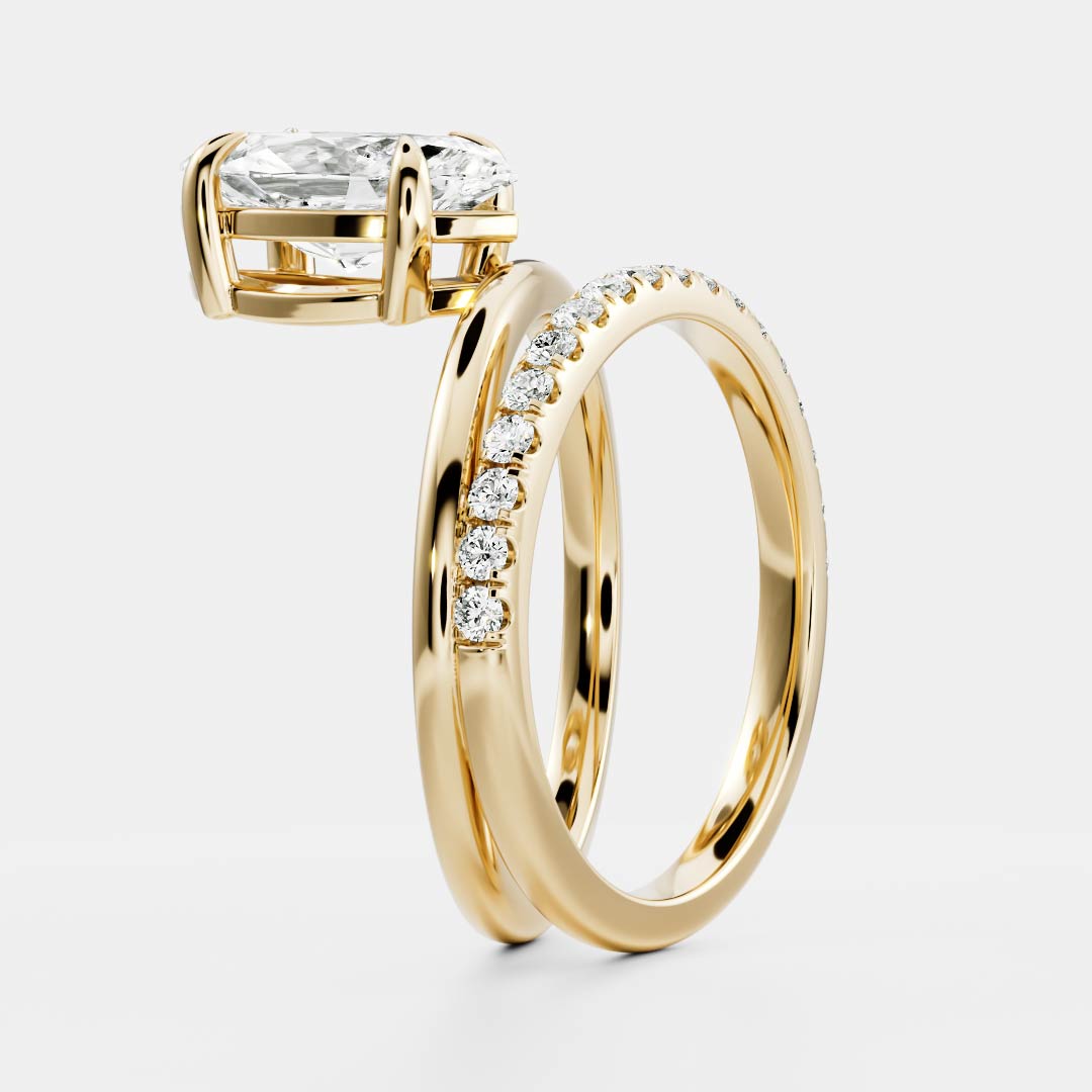 Marquise Cut Cluster Styled Lab Grown Diamond Engagement Ring