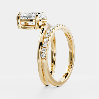 Marquise Cut Cluster Styled Lab Grown Diamond Engagement Ring