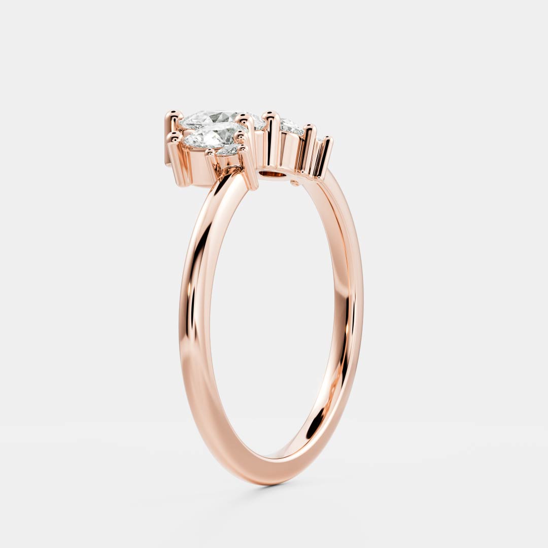 0.25 TCW Round Shaped Half Eternity Lab Grown Diamond Wedding Band