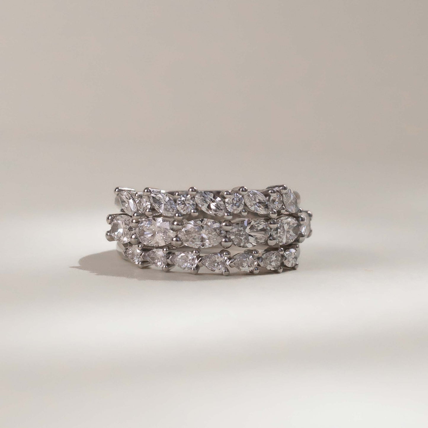 0.25 TCW Round Shaped Half Eternity Lab Grown Diamond Wedding Band