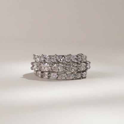 0.25 TCW Round Shaped Half Eternity Lab Grown Diamond Wedding Band