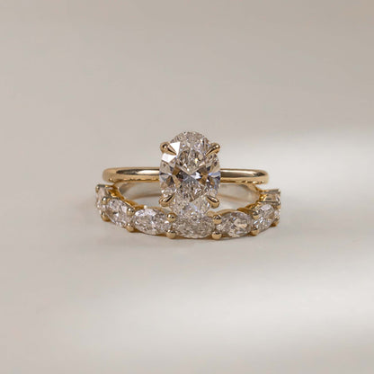 0.25 TCW Round Shaped Half Eternity Lab Grown Diamond Wedding Band