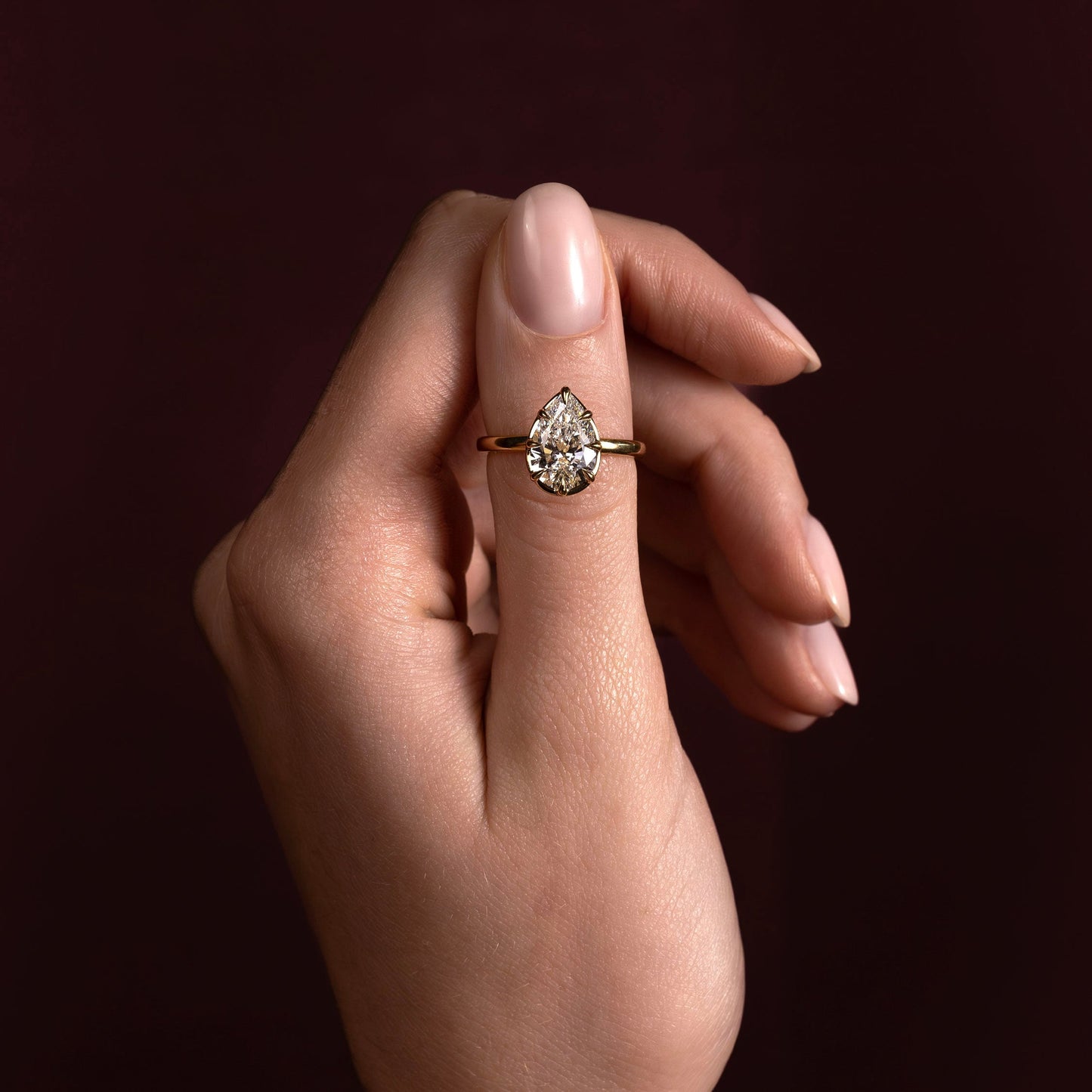 Marquise Cut Cluster Styled Lab Grown Diamond Engagement Ring