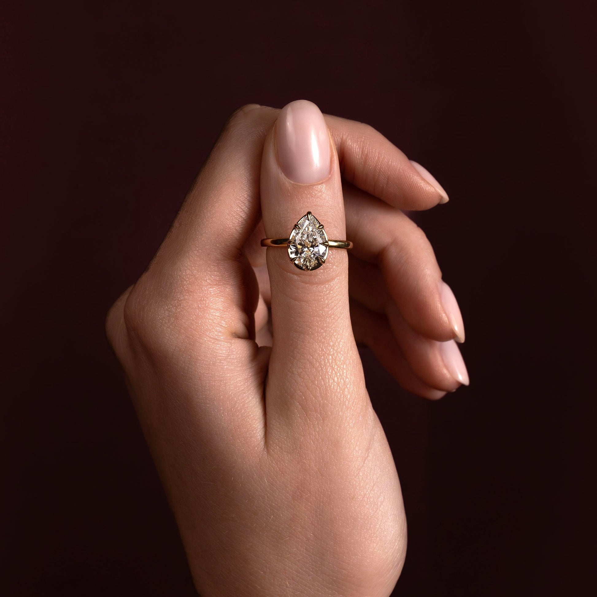 Marquise Cut Cluster Styled Lab Grown Diamond Engagement Ring