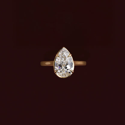 Marquise Cut Cluster Styled Lab Grown Diamond Engagement Ring