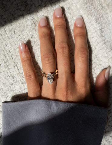 2 CT Oval Cut Solitaire Lab Grown Diamond Ring With Wrap Classic Plain Band