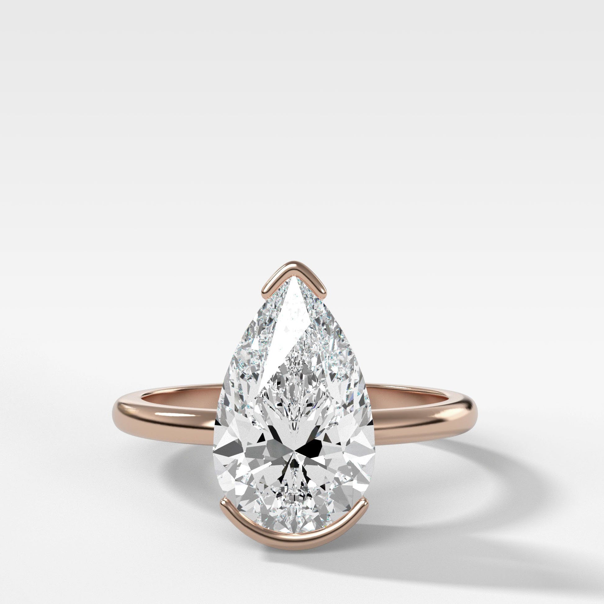 Marquise Shaped Three Stone Lab Grown Diamond Engagement Ring
