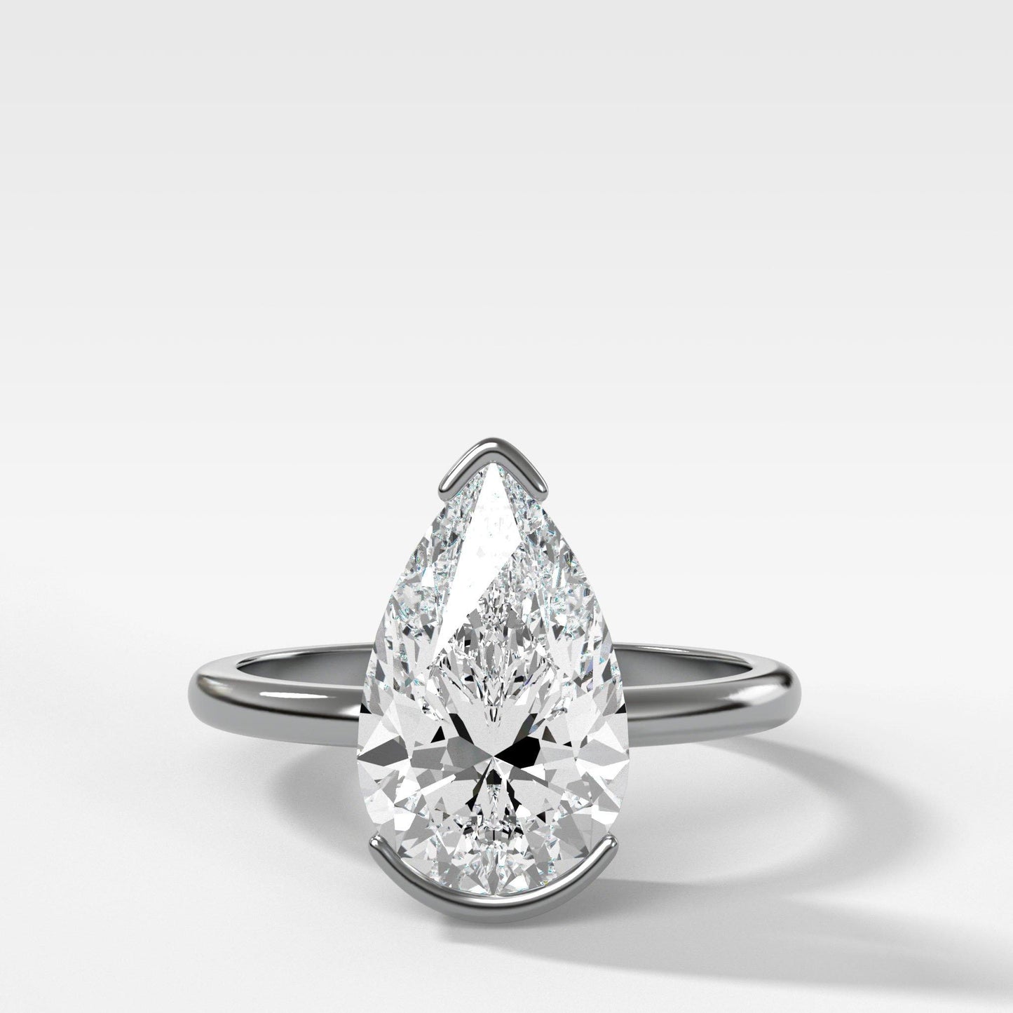 Marquise Shaped Three Stone Lab Grown Diamond Engagement Ring