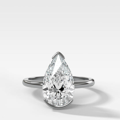 Marquise Shaped Three Stone Lab Grown Diamond Engagement Ring