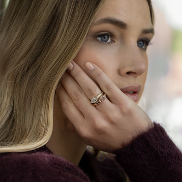 Pear Lab Grown Diamond Half Bezel Signet Men's Gold Wedding Band