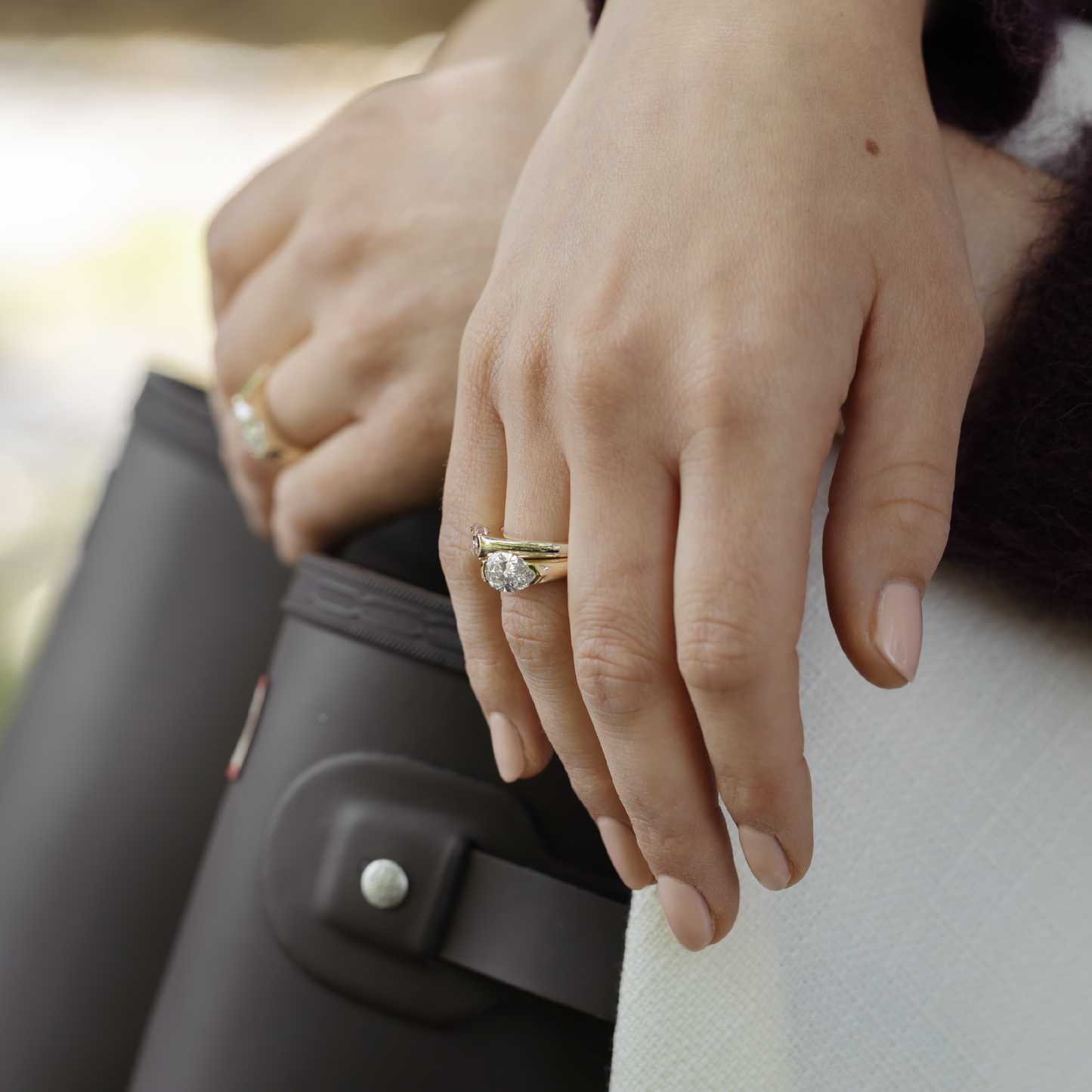 Marquise Cut Cluster Styled Lab Grown Diamond Engagement Ring