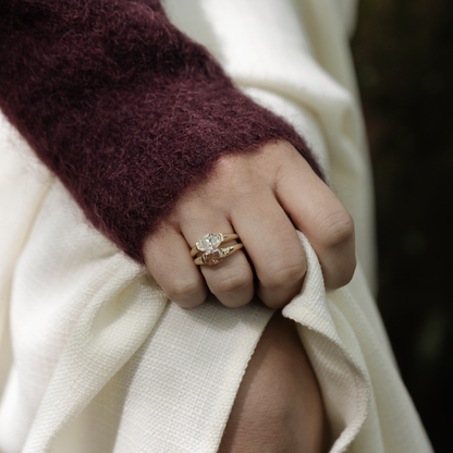 Marquise Cut Cluster Styled Lab Grown Diamond Engagement Ring