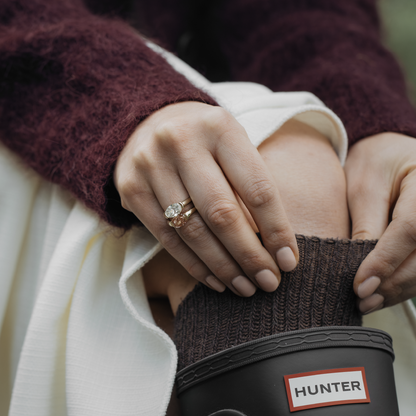 Marquise Cut Cluster Styled Lab Grown Diamond Engagement Ring