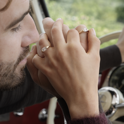Marquise Cut Cluster Styled Lab Grown Diamond Engagement Ring