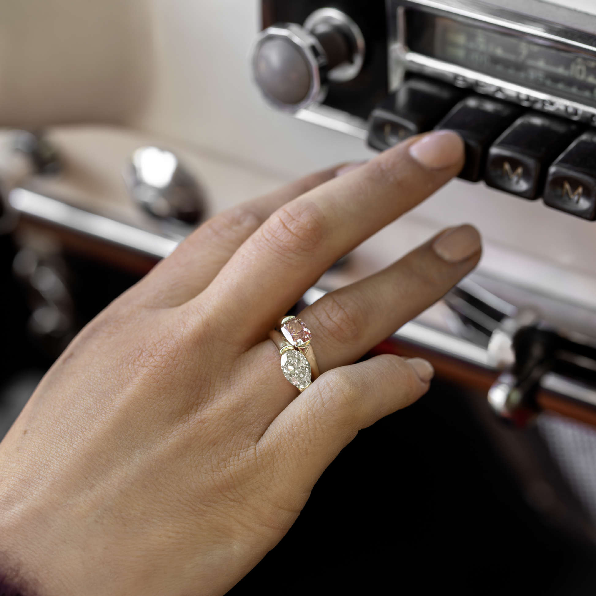 Marquise Cut Cluster Styled Lab Grown Diamond Engagement Ring