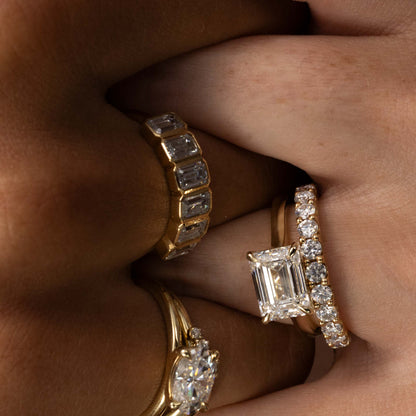 0.25 TCW Round Shaped Half Eternity Lab Grown Diamond Wedding Band