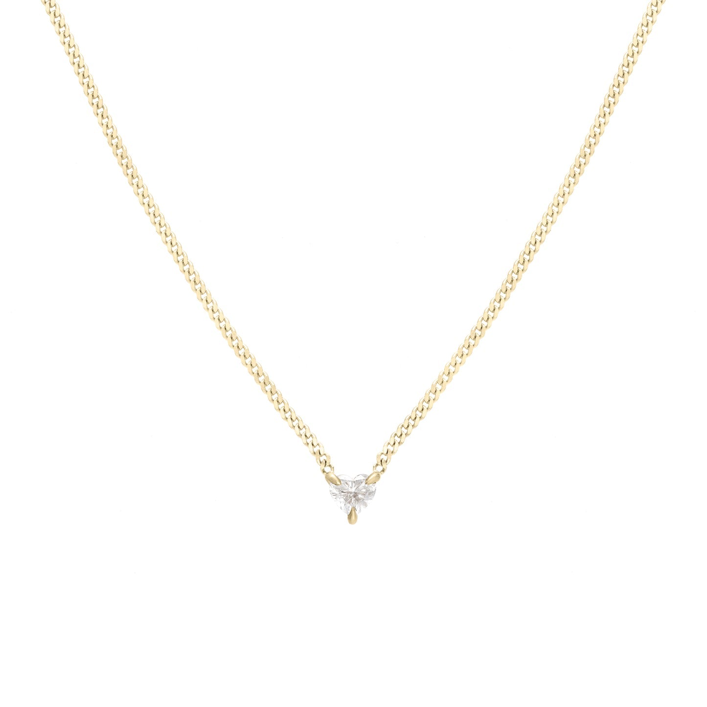 0.15 CT Heart Shaped Solitaire Lab Grown Diamond Necklace