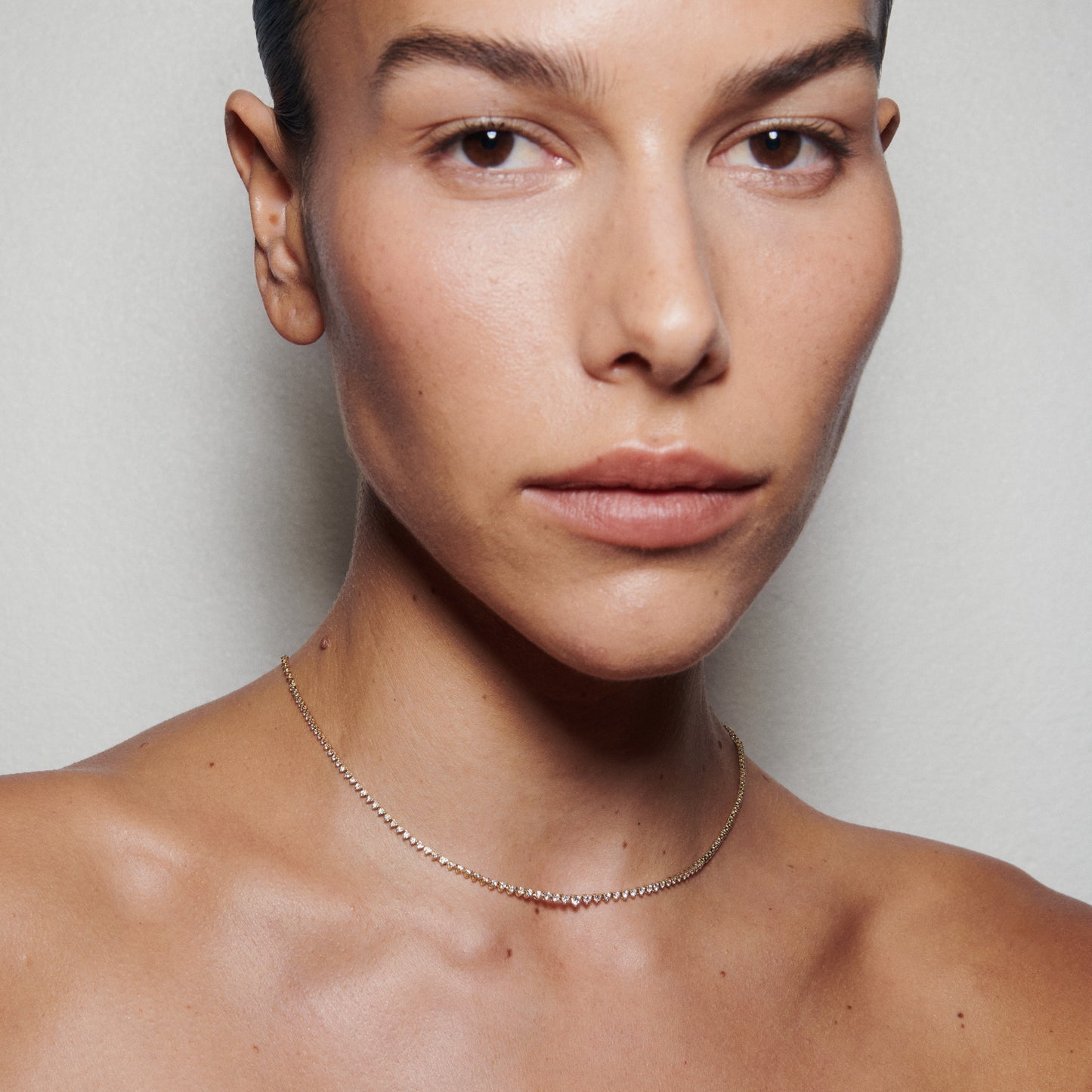 1 TCW Round Shaped Tennis Lab Grown Diamond Necklace