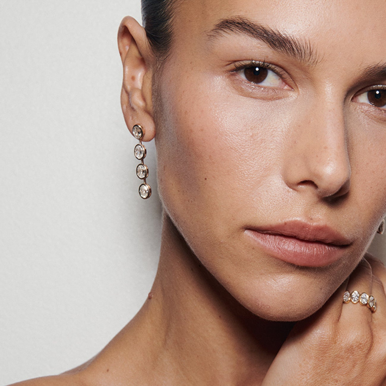 5.5 TCW Oval Shaped Lab Grown Diamond Bezel Drop Earrings