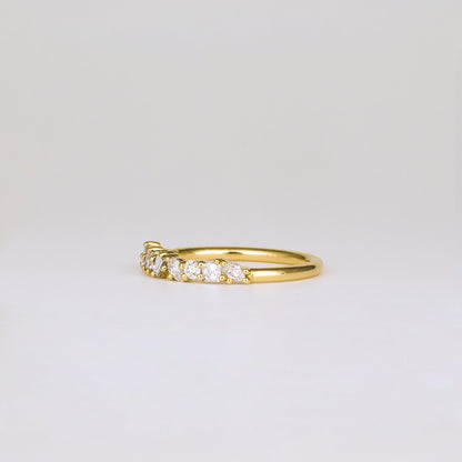 0.38 TCW Baguette, Pear, Oval & Round Stones Half Eternity Lab Grown Diamond Wedding Band