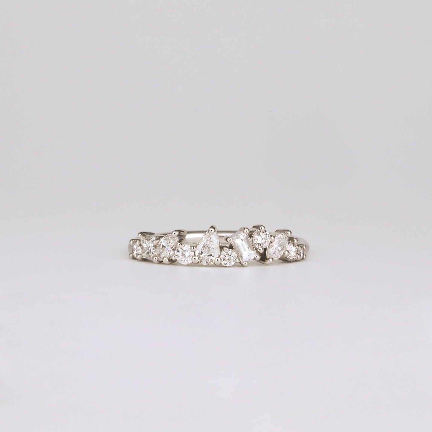 0.57 TCW Round, Baguette, Pear & Marquise Multi Stones Lab Grown Diamond Wedding Band