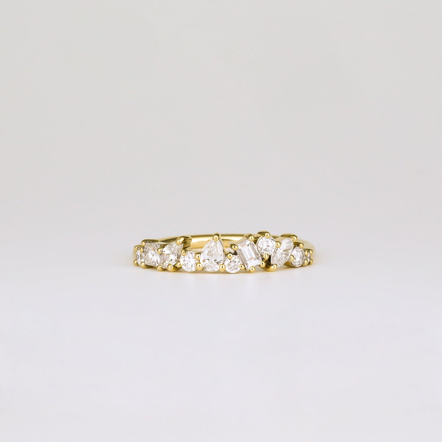 0.57 TCW Round, Baguette, Pear & Marquise Multi Stones Lab Grown Diamond Wedding Band