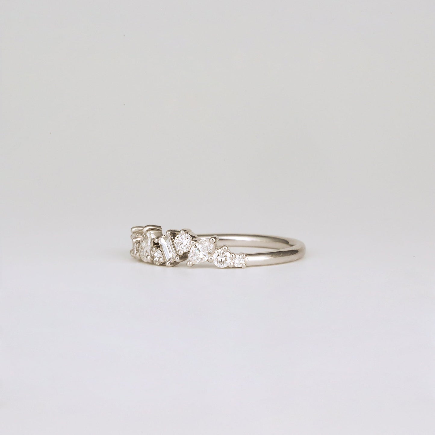 0.57 TCW Round, Baguette, Pear & Marquise Multi Stones Lab Grown Diamond Wedding Band