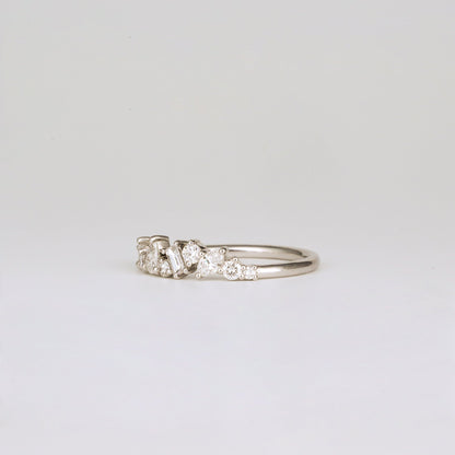 0.57 TCW Round, Baguette, Pear & Marquise Multi Stones Lab Grown Diamond Wedding Band