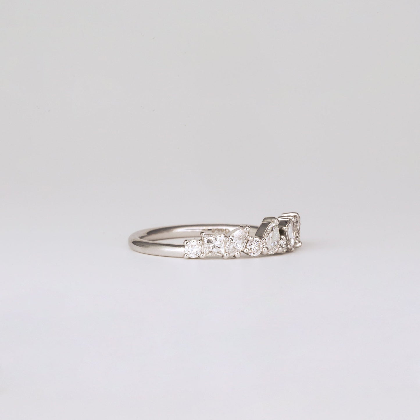 0.57 TCW Round, Baguette, Pear & Marquise Multi Stones Lab Grown Diamond Wedding Band