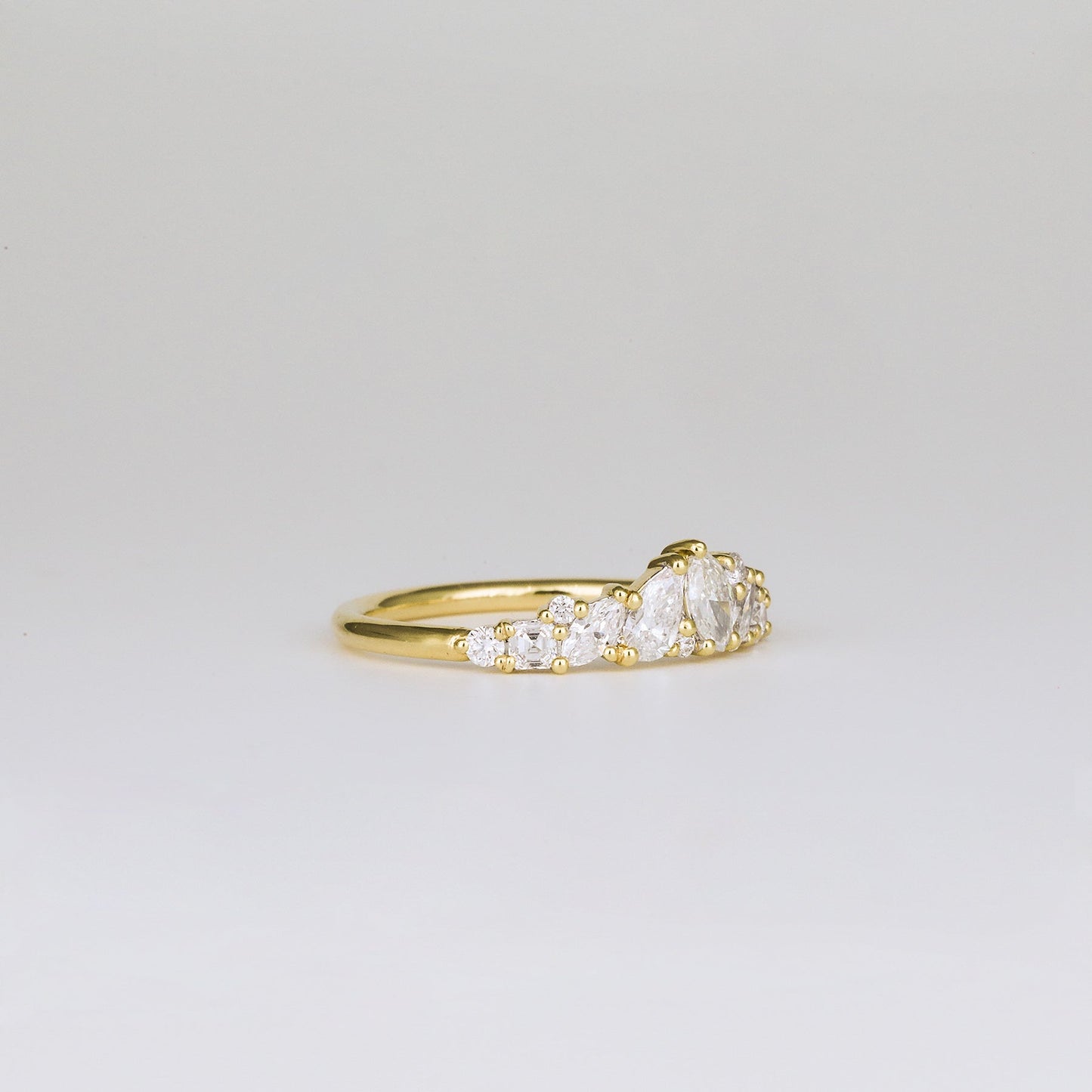 0.61 TCW Multi Stones Lab Grown Diamond Wedding Band