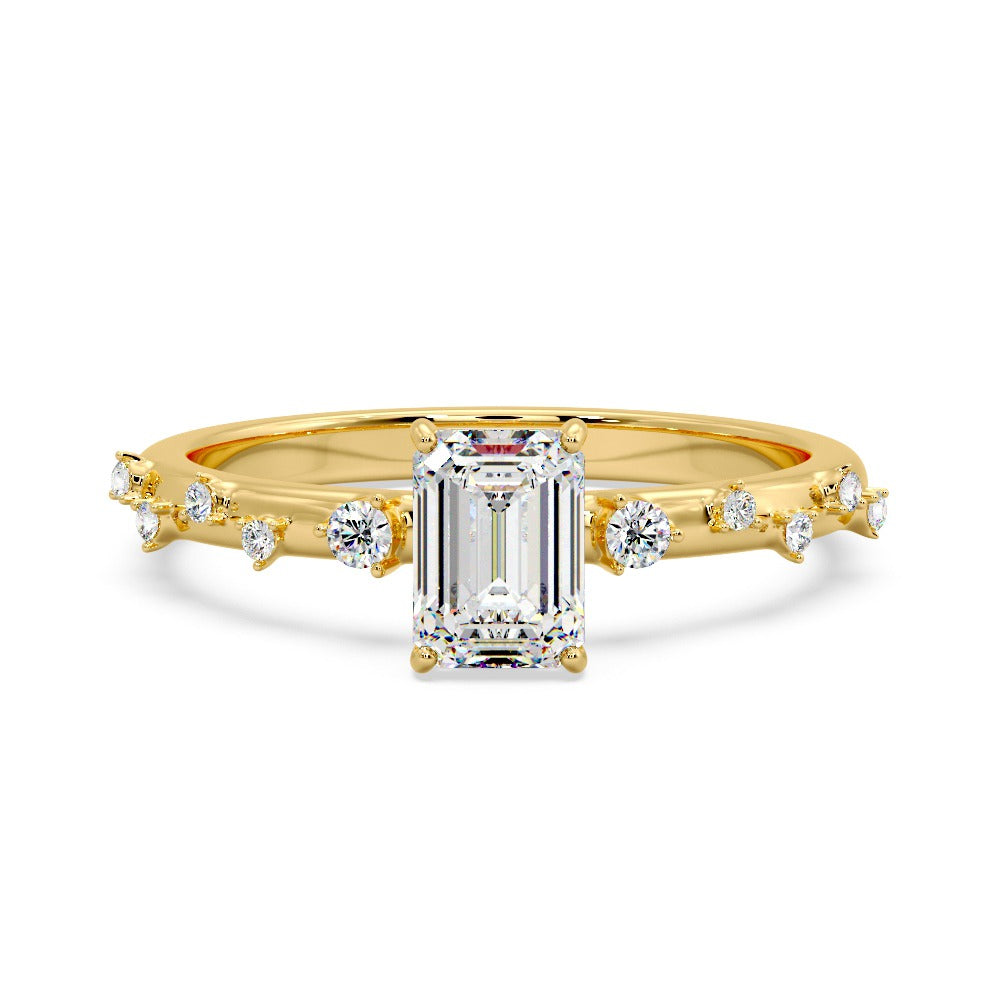 Marquise Shaped Three Stone Lab Grown Diamond Engagement Ring