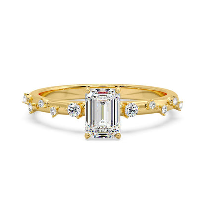 Marquise Shaped Three Stone Lab Grown Diamond Engagement Ring