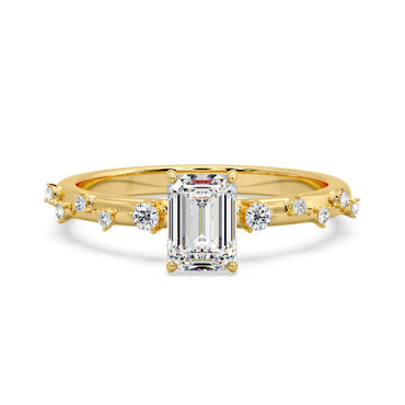 Marquise Shaped Three Stone Lab Grown Diamond Engagement Ring